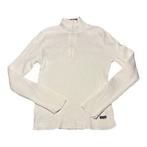 Vintage 90s Polo Jeans Co. Ralph Lauren Ribbed Quarter Zip Top white